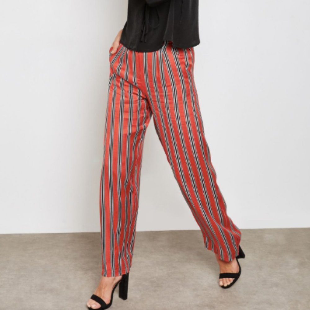 Topshop Wide Leg Striped Pants
